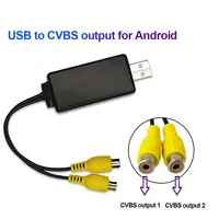 Adaptateur de sortie vidéo USB vers Cvbs vers câble d'interface RCA Entrée USB Sortie vidéo 2 ports vers accessoires d'autoradio Lecteur TV Android