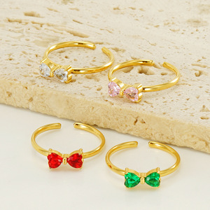 Thời Trang Ngọt Ngào Zircon Vòng Hoa Kích Thước Miễn Phí Mở Dễ Thương Hàn Quốc Phong Cách Micro-dát Dễ Thương Mạ Vàng Thép Không Gỉ Nhẫn Đối Với Phụ Nữ - Product Image 5