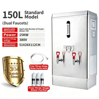Chauffe-eau électrique mural en acier inoxydable 30L 3KW 220V, machine à eau bouillante commerciale à robinet unique