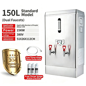 Chauffe-eau électrique mural en acier inoxydable 30L 3KW 220V, machine à eau bouillante commerciale à robinet unique - Product Image 2