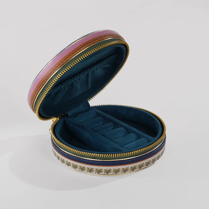 Cá nhân lòng bàn tay in PU da đính gói đồ trang sức hộp tổ chức với logo sang trọng nhỏ trang sức hiển thị hộp - Product Image 4