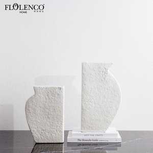 Moderna casa de objetos de tabla acento jarrones decoración de <span class=keywords><strong>blanco</strong></span> de cerámica jarrón para flores artificiales - Product Image 2