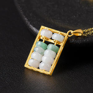 Colgante de Jadeíta Natural con Forma de Ábaco, Plata S925, Joyería para Mujer, Estilo Chino, Regalo con Certificado de Tasación D252 - Product Image 4