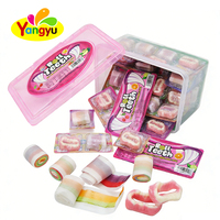 Vente en gros de rouleaux de bonbons gommeux aux fruits en boîte scellée rose