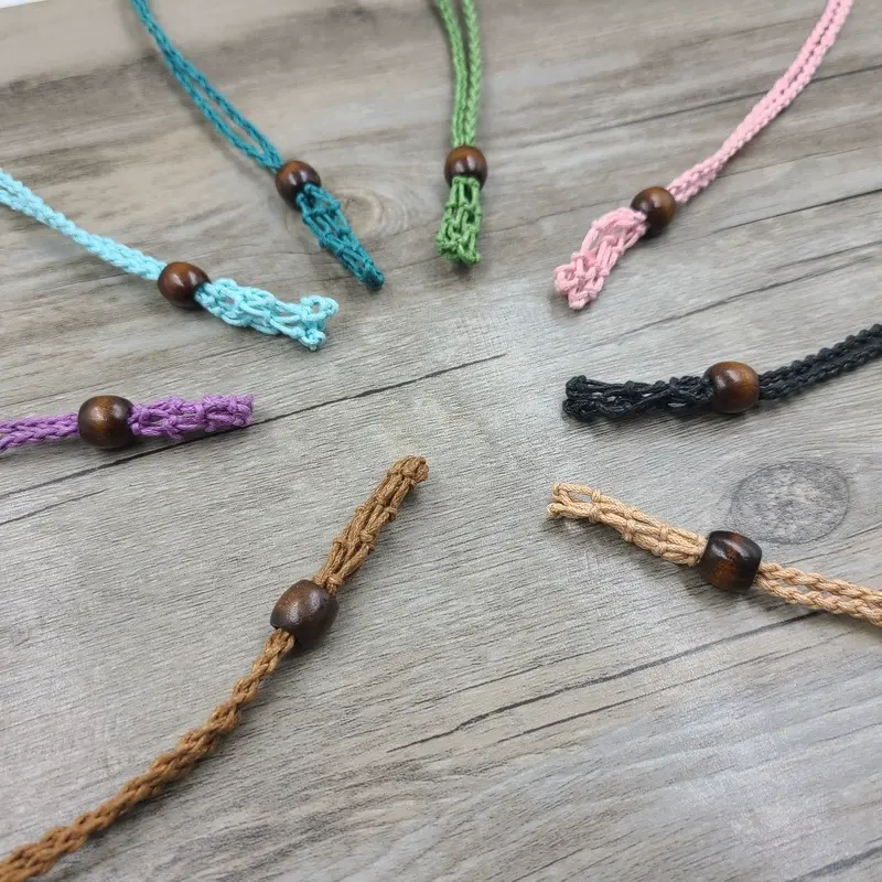 2024 Handmade DIY Weave Rope Necklace Crystal Holder