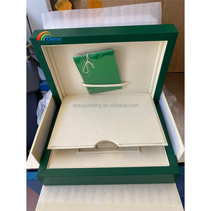 Boîte à montre de marque verte en gros d'usine avec logo en stock, ensemble complet d'emballage de montre avec sac cadeau et carte manuelle - Product Image 5