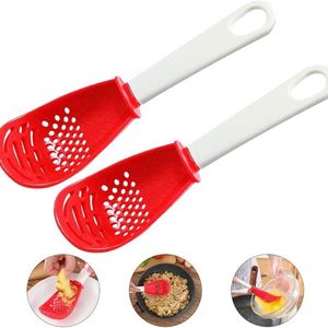 Cuillère de cuisine multifonctionnelle en plastique écumoire passoire râpe à râper de qualité alimentaire résistant à la chaleur broyeur de cuisine - Product Image 1