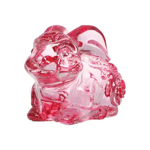 Crystal Rabbit Bunny Figurine Collectibles Spring Easter Decoration Glass Art Animal Paperweight Ornament Creative Gift