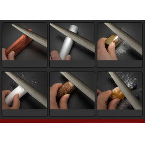 Harga Pabrik DIY Set Kikir Baja Karbon Tinggi Swiss Berkualitas Tinggi Bentuk Bulat Persegi Alat Pembuat Perhiasan Emas Bergetar Berlian 6pcs 140mm - Product Image 3