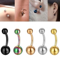 Anneaux de piercing nombril hypoallergéniques en gros, anneaux de nombril à filetage externe en acier inoxydable, bijoux de piercing corporel pour le nombril