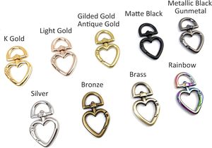 Pcs Heart Keychain Clasps Heavy Duty Swivel Lobster Push Gate <b>Snap</b> Hooks Charms Trigger <b>Clips</b> - Product Image 2
