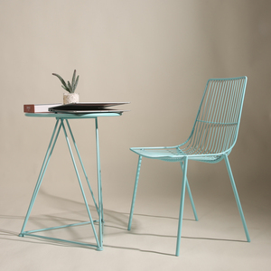 Sedia moderna per il tempo libero di alta qualità colorata blu rosa in rete di ferro sedia da pranzo - Product Image 6