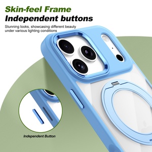 เคสโทรศัพท์แม่เหล็กใสขั้นสูงสำหรับ iPhone 18 17 Pro Max แบบ 360 องศา °   ขาตั้งวงแหวนโลหะ ปุ่มสัมผัส AI ฝาหลังป้องกัน - Product Image 5