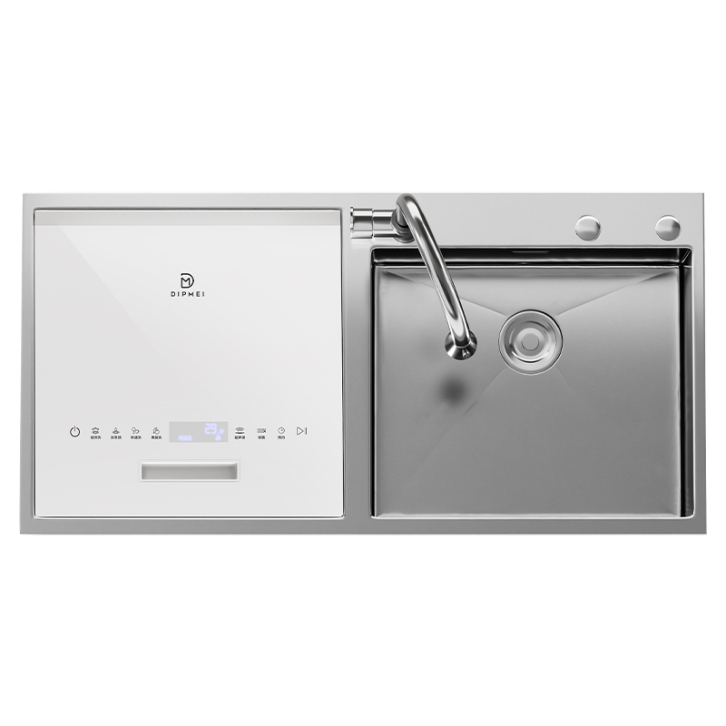 DIPMEI Countertop Dishwasher 110V Smart Control 4 Sets Capacity Stainless Steel Inner 1800W High-Efficiency Plastic Household