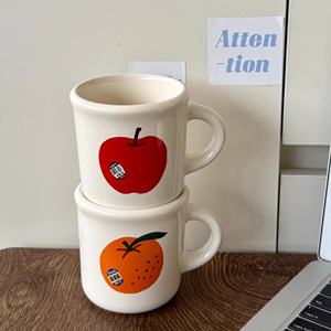 Cute Fruit Design Ceramic Mug Novelty Tomato and Orange Coffee Cup Custom Mug with Logo - Product Image 3