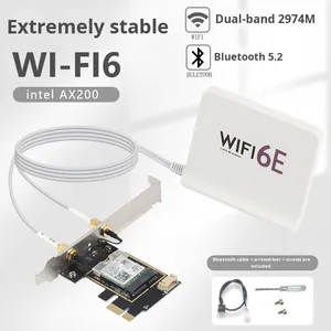 <span class=keywords><strong>Carte</strong></span> réseau sans fil <span class=keywords><strong>PCI</strong></span> <span class=keywords><strong>Express</strong></span> interne double bande 5G haute vitesse AX200 AX2974M avec Wi-Fi Gigabit - Product Image 1