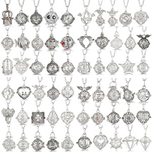 Nuova <span class=keywords><strong>Collana</strong></span> con Ciondolo Geometrico Retrò a Forma di Ali d'Angelo, Diffusore di Oli Essenziali, Sfera Musicale per <span class=keywords><strong>Gravidanza</strong></span>, Gioielli da Donna - Product Image 3