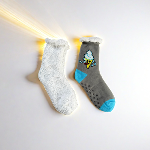 Chaussettes de sommeil doublées en polaire avec logo personnalisé transparent, motif flocon de neige nordique, pour <span class=keywords><strong>femmes</strong></span>, usage quotidien - Product Image 2