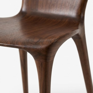 Silla de Comedor de Madera Maciza de Nogal Negro Norteamericano, Estilo Moderno de Mediados de Siglo, Respaldo <span class=keywords><strong>Eureka</strong></span>, <span class=keywords><strong>Muebles</strong></span> para el Hogar - Product Image 3