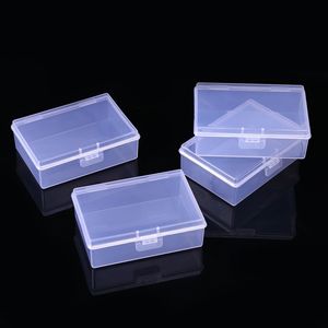 Transparent Rectangle Plastic Storage Box With Lid 9.7x6.6x3.2cm For Office Organizer General Packaging - Product Image 3
