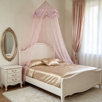 Moustiquaire de lit princesse personnalisée pliable en forme de dôme avec nœud, écologique, pour la décoration de chambre d'enfant fille