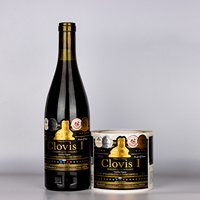 Etiquetas de Vino Personalizadas con Lámina Dorada Holográfica Impermeable para Botellas de Cerveza y Vino - Adhesivo Fuerte, Colores Personalizados, Ecológicas