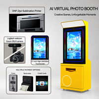 Machine de photomaton numérique IA, kiosque de portrait virtuel avec écran tactile en libre-service et imprimante pour projets de divertissement