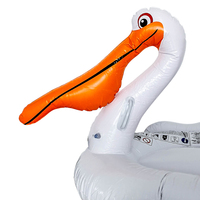 Pélican blanc oiseau gonflable Ride-on Pool toys Animal print island float radeau pour jouer et se prélasser