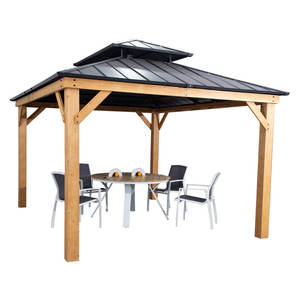 Gazebo extérieur de jardin extérieur de patio en bois de MIA avec le toit en métal - Product Image 1