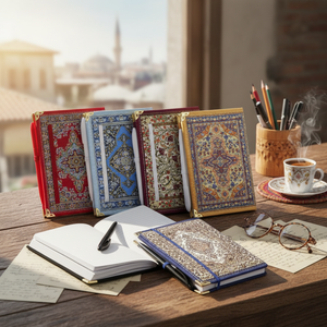 Cuaderno de Tamaño Mediano con Diseño Kilim y Bolígrafo, Tejido Kilim Turco. Desde Turquía - Product Image 3
