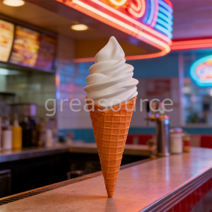 Modelo de Helado Suave de Espuma de PVC Ecológico, Cono de Helado Artificial de Vainilla con Patrón de Corazón, Accesorio de Comida Falsa Realista - Product Image 3