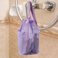 Sac de Douche Portable Suspendu en Maille Anti-Sable avec Cordon de Serrage pour la Plage