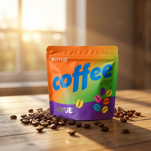 Sachet d'emballage <span class=keywords><strong>de</strong></span> café personnalisé en gros avec imprimé grains <span class=keywords><strong>de</strong></span> café colorés, <span class=keywords><strong>pochette</strong></span> autoportante en aluminium mat pour la vente <span class=keywords><strong>de</strong></span> café <span class=keywords><strong>de</strong></span> spécialité - Product Image 2