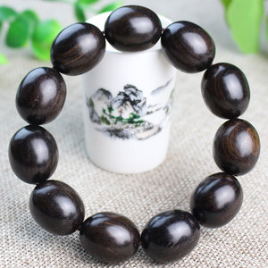 Ebony Jujube Bead <b>Bracelet</b> 11mm Ball Shape Ethnic Style Unisex <b>Couple</b> Gift <b>Bracelet</b> - Product Image 1