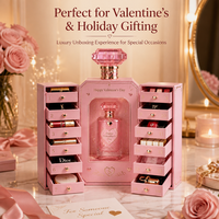 Boîte de calendrier de l'avent personnalisée en forme de flacon de parfum de luxe, compte à rebours de 14 jours, emballage cadeau pour la Saint-Valentin, boîte de rangement pour cosmétiques et bijoux