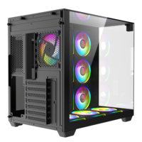 Boîtier PC AntarcChill à prix de gros, boîtier ATX Mid Tower pour gamer, boîtier de bureau, châssis d'ordinateur en verre trempé