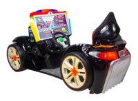 Manège pour enfants attrayant en fibre de verre, thème course automobile 3D, éducatif, pour machine de jeu, usage intérieur, en anglais