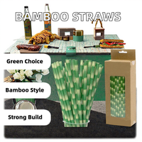 Fabrication de pailles en papier jetables à rayures en bambou Accessoires pour boissons en papier kraft pour bars