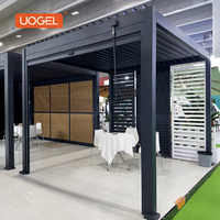 Pavillon d'ombrage à lames orientables en aluminium sur mesure, prêt pour la plage, pour balcon, sans alimentation électrique, commande manuelle, revêtement poudré, écologique