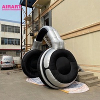 Écouteurs gonflables de décoration argentée pour les festivals de musique Dj