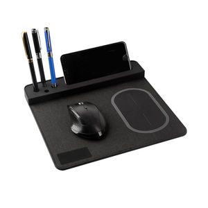 Vendita calda 15W Wireless ricarica PU Mouse Pad per telefono cellulare e portapenne Stand per regali promozionali e aziendali - Product Image 3