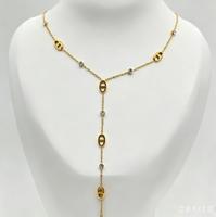 Collier en chaîne Y personnalisable en gros, en acier inoxydable 316L, avec breloques en forme de nez de cochon, bijoux de clavicule