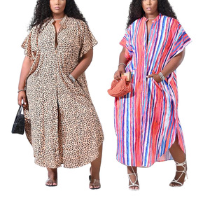 Summer Women's Clothing Beach Smocks Button Casual Vacation <strong>Coats</strong> Long Gowns <strong>Plus</strong> <strong>Size</strong> Dresses - Product Image 1