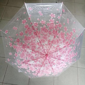 Factory Promotion <strong>clear</strong> Transparent Umbrella Princess Flower Japan Sakura Umbrella Parasol Low Price Nice Umbrelle for Girl - Product Image 1