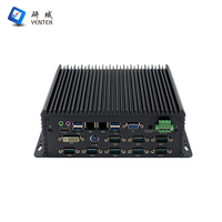 Mini PC Industrial sin Ventilador, 10 Puertos COM RS232/RS485, Voltaje Amplio 9-36V, I3 I5 I7 N100 N150 N305, LAN Dual, GPIO, Visión Artificial para IoT