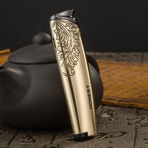 JOFI Metal <b>Lighter</b> Black Gold <b>Windproof</b> Refillable Cigar Accessory Portable Outdoor Use - Product Image 2