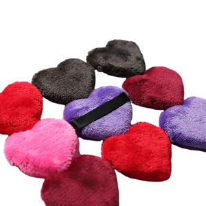 Brochas de Maquillaje de <span class=keywords><strong>Terciopelo</strong></span> en Forma de Corazón con Logotipo Personalizado, Esponjas Cosméticas para Maquillaje, Disponibles en Todos los Tamaños, Etiqueta Privada - Product Image 4