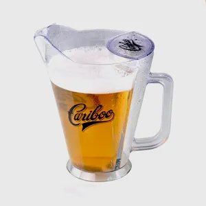 1700ml plastic Beer Pitcher with Ice Chamber Plastic Beer Jug With Ice Holder