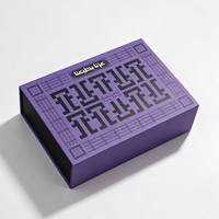 Boîte cadeau magnétique rigide violette avec insert intérieur, logo personnalisé imprimé, pour coffret cadeau cosmétique ou parfum, emballage de luxe de marque