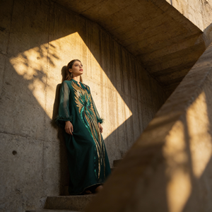 Nouvelle robe abaya élégante en polyester floqué de luxe pour femmes musulmanes, vente en gros personnalisée - Product Image 1